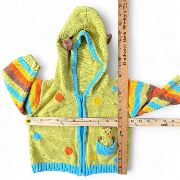 Joobles Fair Indigo Organic Cotton Huggy Bear Hooded Zipper Sweater Baby 12-18M - Picture 8 of 9